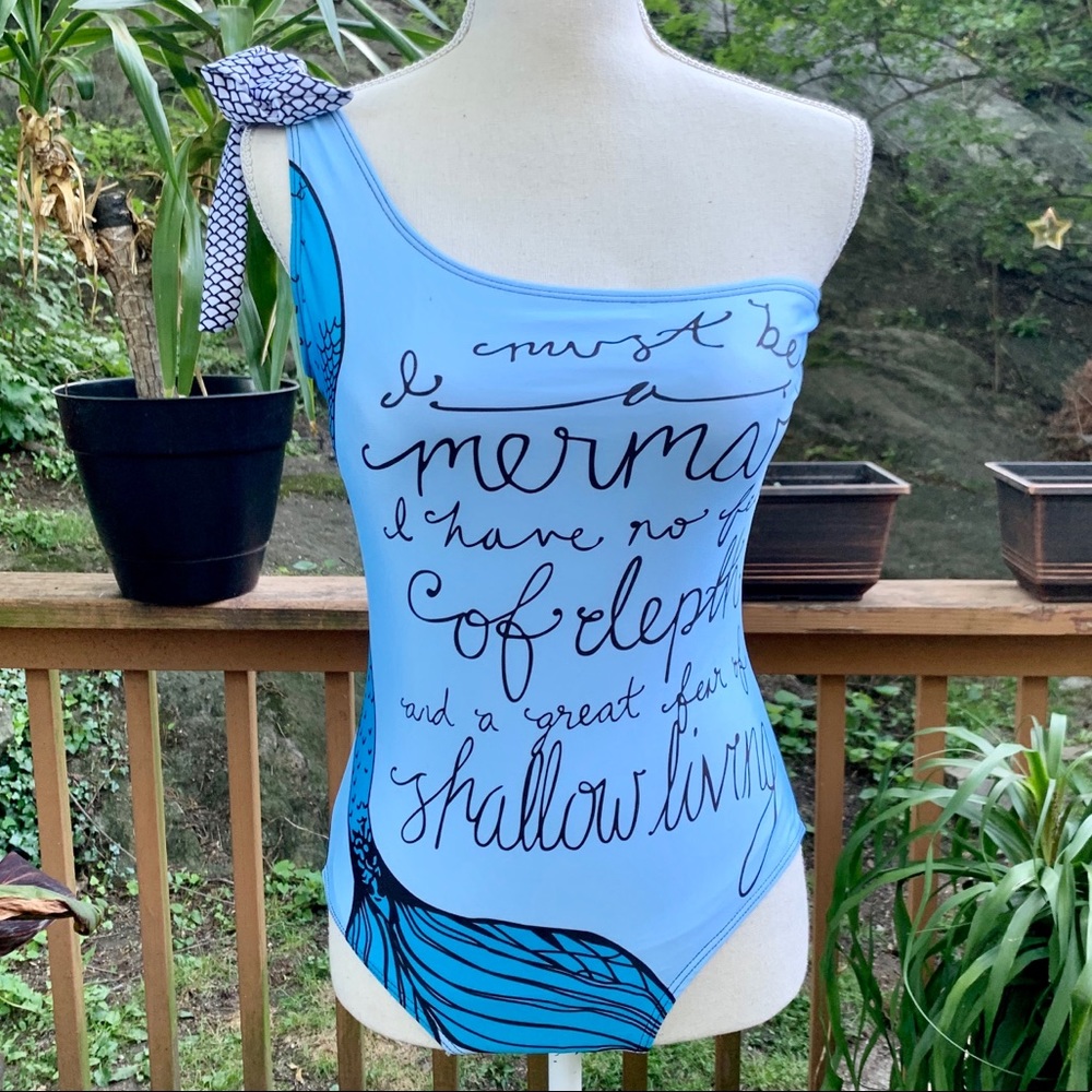 NWOT One Shoulder Mermaid Swim One Piece